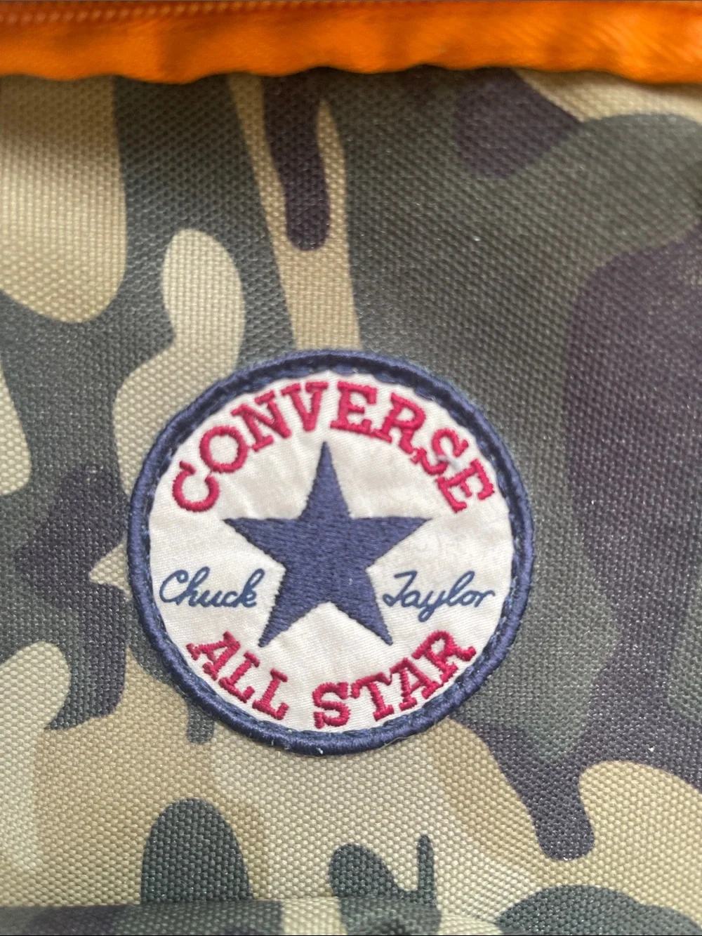 Toddler Converse Camouflage Rolling Backpack with Orange Accents